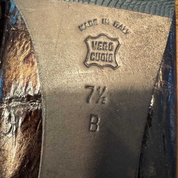 Amalfi by Rangoni Women's Loafers Size 7.5 Brown Embossed Patent Leather - Picture 9 of 12